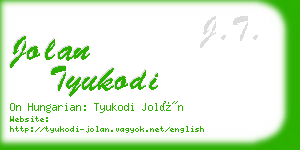 jolan tyukodi business card